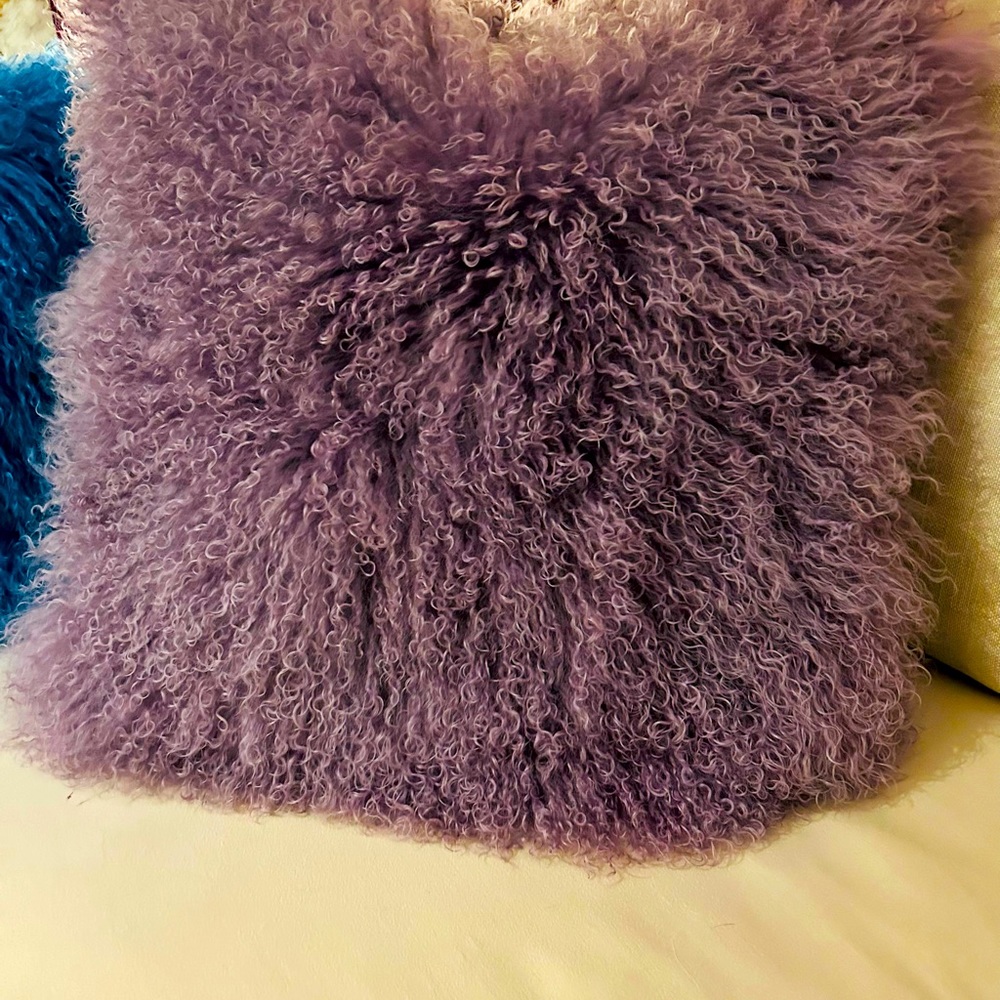 Tibetan Mongolian Curly Lambs Wool Pillow Cover